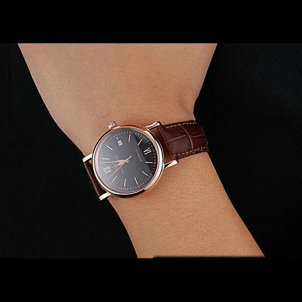 IWC Portofino Gold Case Black Dial Brown Leather Bracelet new60595