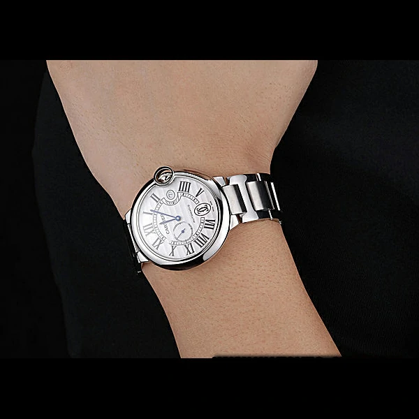 Cartier Ballon Bleu White Dial Stainless Steel Case Steel Bracelet new60597