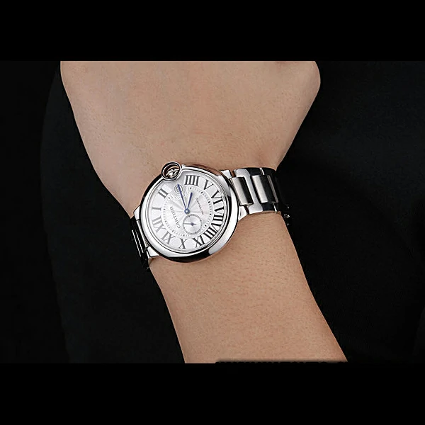 Cartier Ballon Bleu White Dial Stainless Steel Case Steel Bracelet new60598