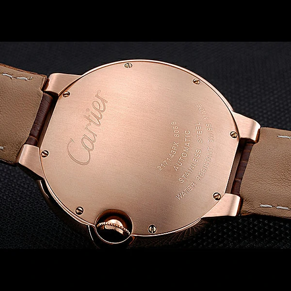 Cartier Ballon Bleu Diamond Case White Dial Brown Leather Bracelet new60604