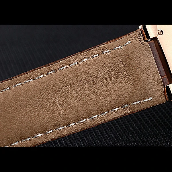 Cartier Ballon Bleu Diamond Case Black Dial Brown Leather Bracelet new60605