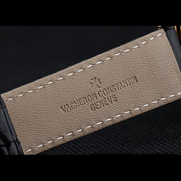 Vacheron Constantin Patrimony Contemporaine Gold Case Gold Dial Black Leather Bracelet new60608