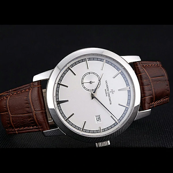 Vacheron Constantin Patrimony Contemporaine Stainless Steel Case White Dial Brown Leather new60609