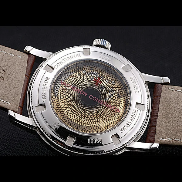 Vacheron Constantin Patrimony Contemporaine Stainless Steel Case White Dial Brown Leather new60609