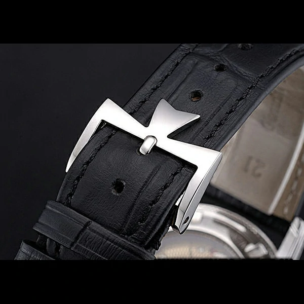Vacheron Constantin Patrimony Contemporaine Steel Diamond Case Black Dial Black Leather new60610