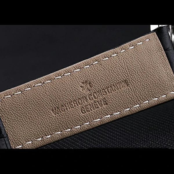 Vacheron Constantin Patrimony Contemporaine Steel Diamond Case Black Dial Black Leather new60610