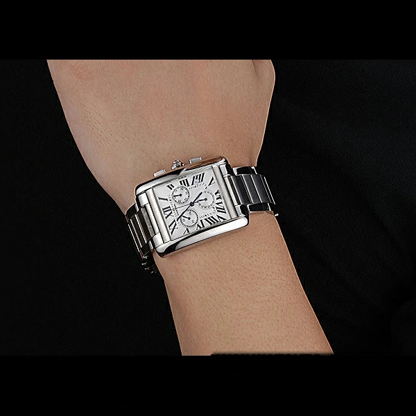 Cartier Tank MC White Dial Stainless Steel Case And Bracelet new60623