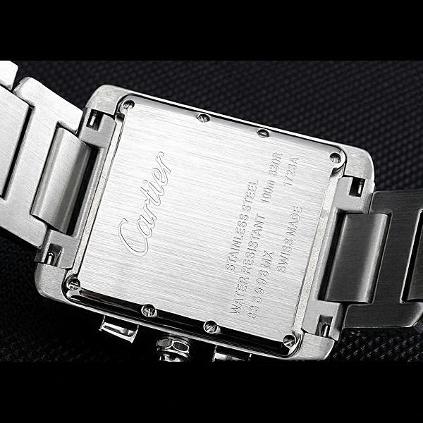 Cartier Tank MC Black Dial Stainless Steel Case And Bracelet new60624