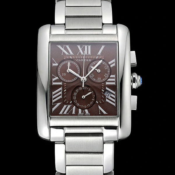 Cartier Tank MC Brown Dial Stainless Steel Case And Bracelet new60625