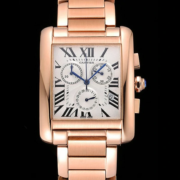 Cartier Tank MC White Dial Rose Gold Case And Bracelet new60628