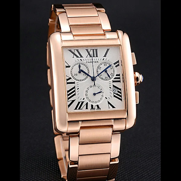Cartier Tank MC White Dial Rose Gold Case And Bracelet new60628