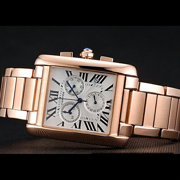 Cartier Tank MC White Dial Rose Gold Case And Bracelet new60628