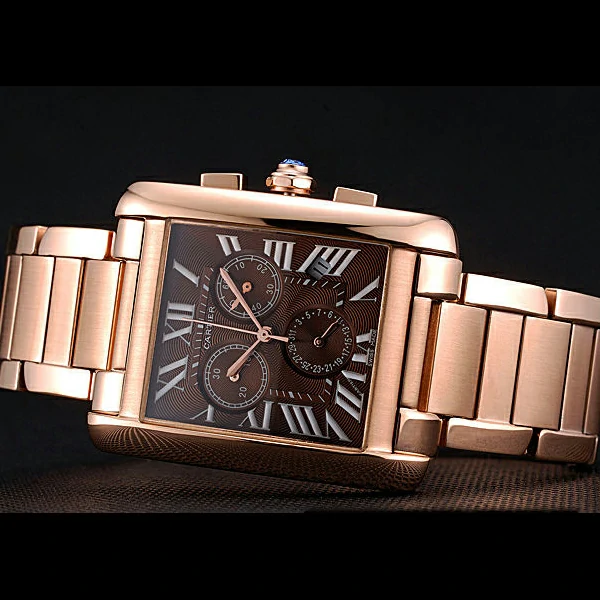 Cartier Tank MC Brown Dial Gold Case And Bracelet new60631