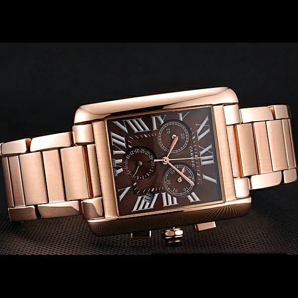 Cartier Tank MC Brown Dial Gold Case And Bracelet new60631