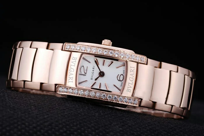 Bvlgari Assioma D 20mm White Dial Rose Gold Case With Diamonds Rose Gold Bracelet new72932