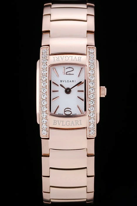 Bvlgari Assioma D 20mm White Dial Rose Gold Case With Diamonds Rose Gold Bracelet new72932