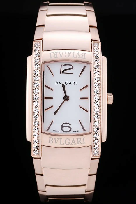 Bvlgari Assioma D 30mm White Dial Rose Gold Diamond Case Rose Gold Bracelet new72992