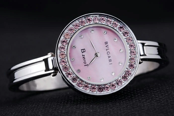 Bvlgari B.ZERO1 30mm Pink Dial Stainless Steel Case With Pink Crystals Steel Bracelet new73012