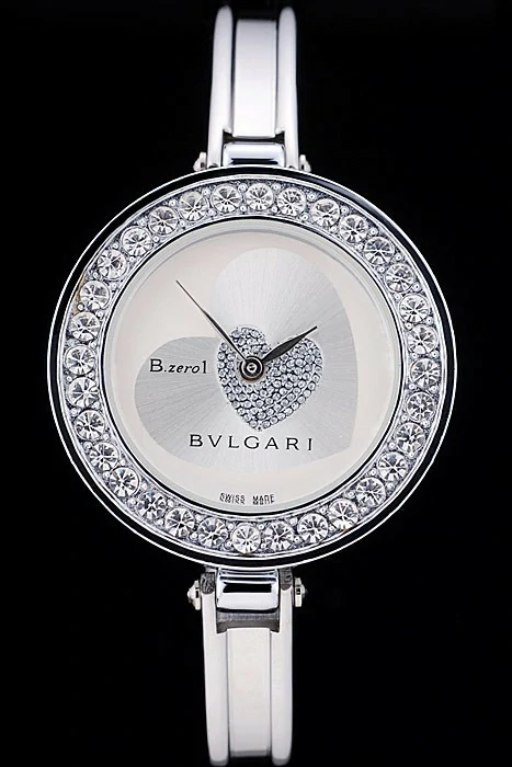 Bvlgari B.ZERO1 30mm Two Tone Dial With Model Steel Case With Diamonds Steel Bracelet new73072