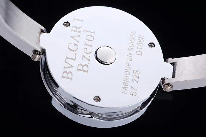 Bvlgari B.ZERO1 30mm White Diamond Heart Dial Steel Case Black Bezel Steel Bracelet new73132