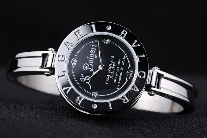 Bvlgari B.ZERO1 30mm Black Engraved Dial Steel Case Black Bezel Steel Bracelet new73142