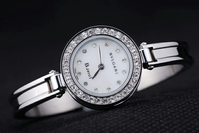 Bvlgari B.ZERO1 24mm White Dial Stainless Steel Case With Diamonds Steel Bracelet new73262