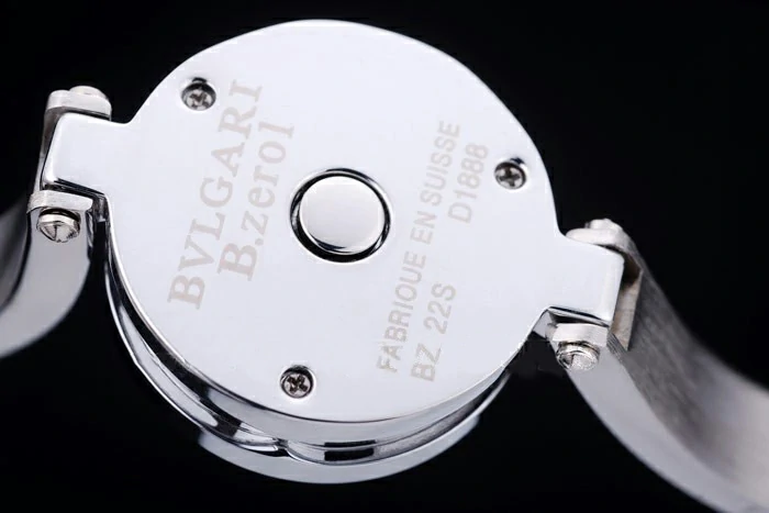 Bvlgari B.ZERO1 24mm White Hearts Dial Steel Case Black Bezel Steel Bracelet new73302