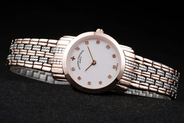 Vacheron Constantin Patrimony Traditionnelle White Dial Diamond Numerals Two Toned Bracelet new74622