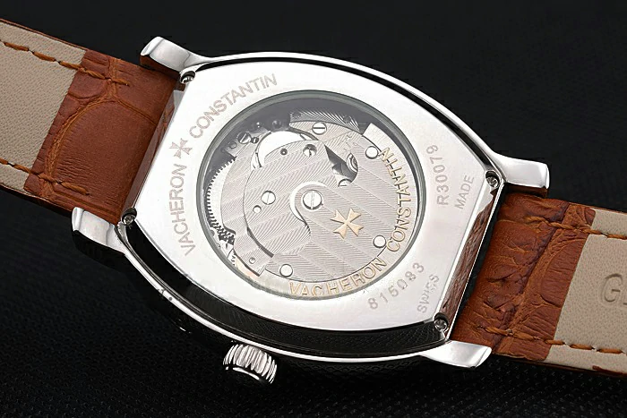 Vacheron Constantin Malte White Dial Stainless Steel Case Brown Leather Bracelet new74652
