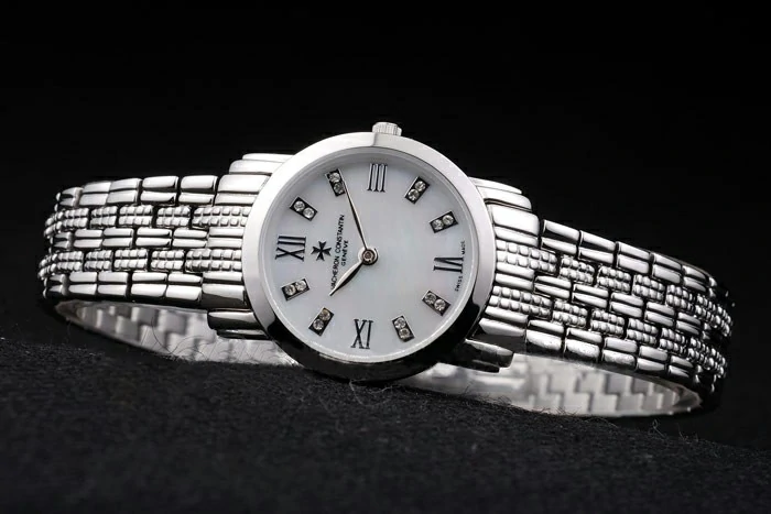 Vacheron Constantin Patrimony Traditionnelle White Dial Diamond Numerals Stainless Steel Bracelet new74682