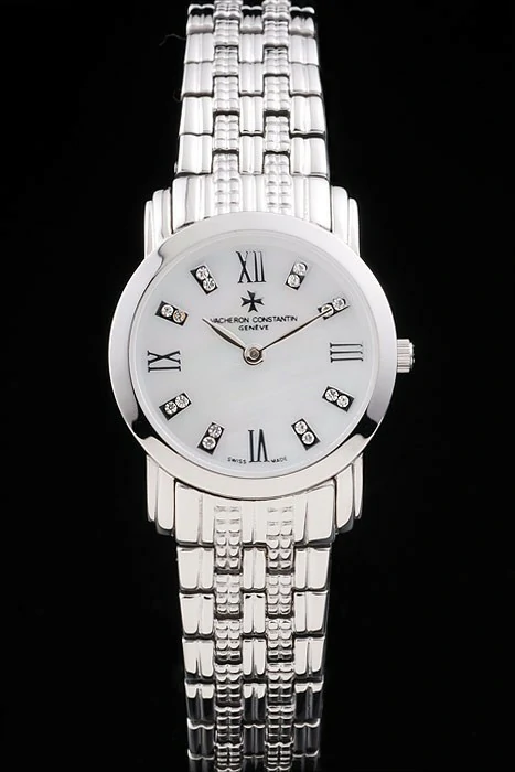 Vacheron Constantin Patrimony Traditionnelle White Dial Diamond Numerals Stainless Steel Bracelet new74682