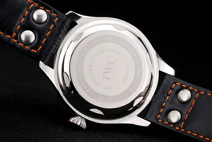IWC Big Pilot 45mm Black And Orange Dial Black Leather Bracelet new96012