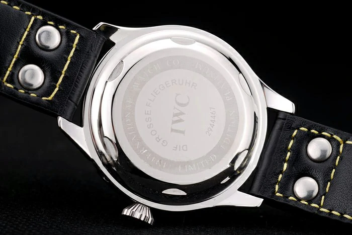 IWC Big Pilot 45mm Black And Yellow Dial Black Leather Bracelet new96032