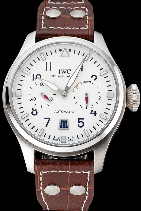 IWC Big Pilot Top Gun 7 Day White Dial Black Leather Bracelet new96092
