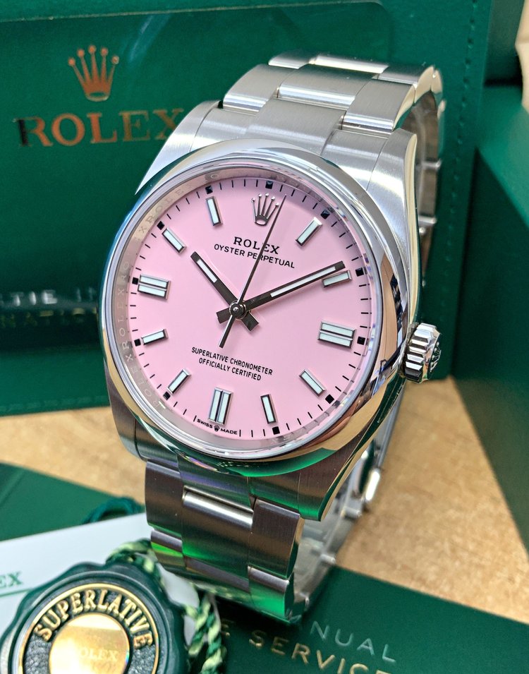 Replica Rolex Oyster Perpetual Pink Dial 36MM Watch