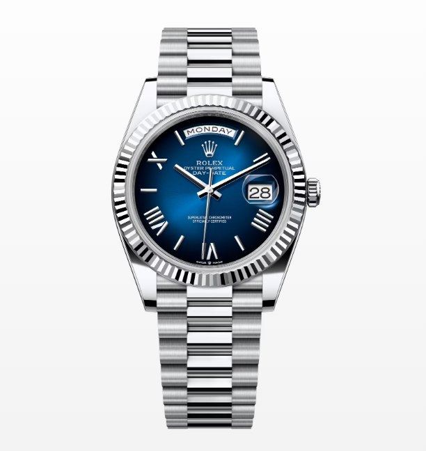 Replica Rolex Day-Date Blue Ombré Dial Platinum 40MM Watch