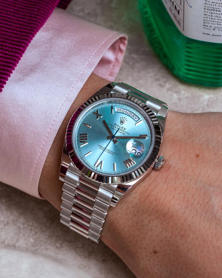 Replica Rolex Day Date 40MM Blue Dial Watch