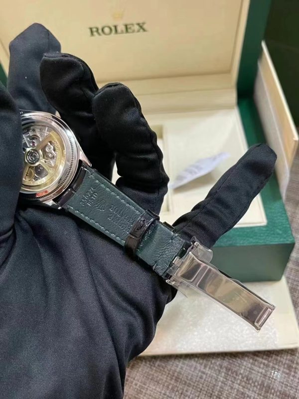 Replica Rolex Perpetual 1908 Brown Leather Strap 39MM Watch