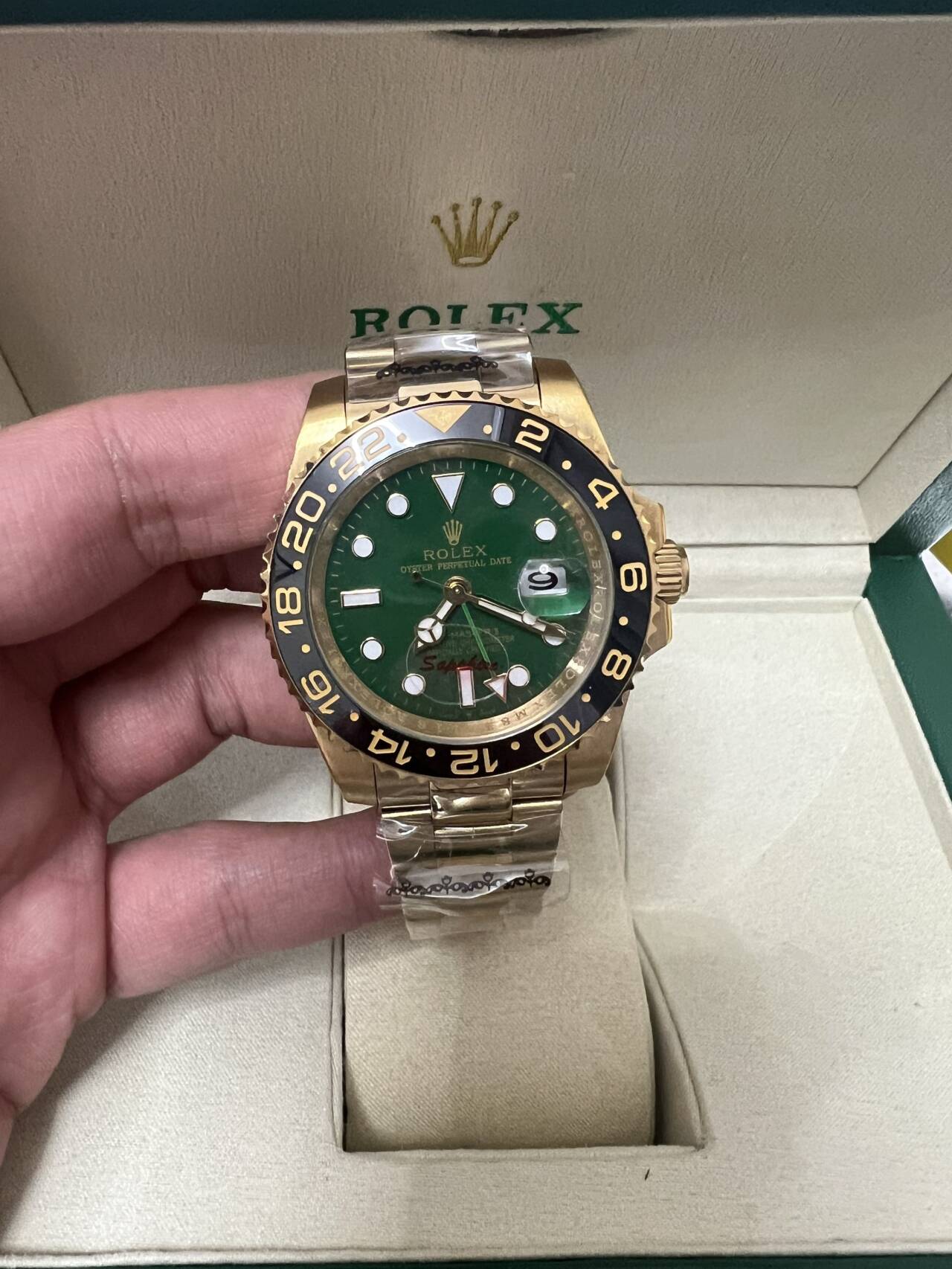 Rolex GMT Master II Yellow Gold Green Dial 40MM Watch New241106
