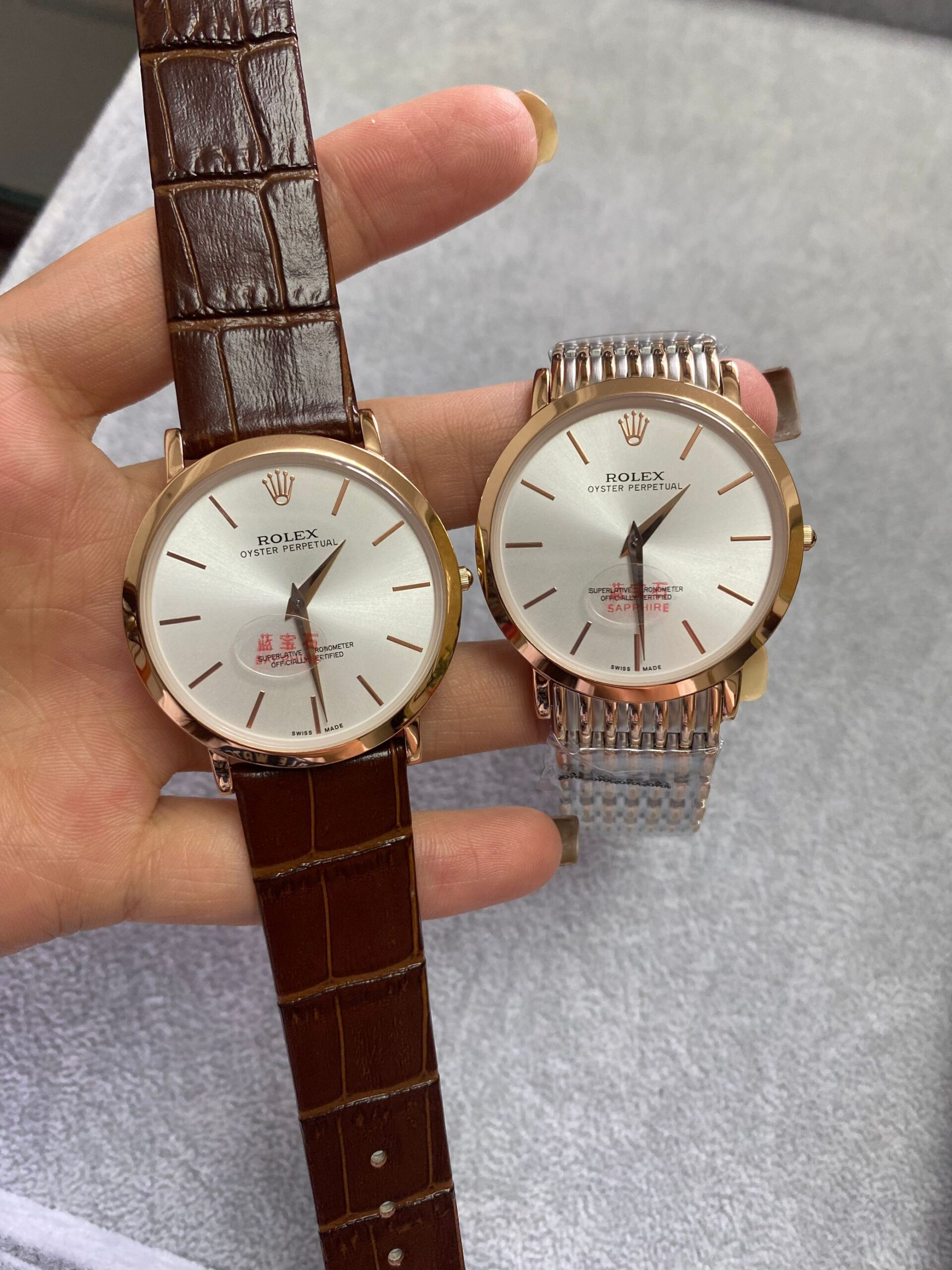 Replica Rolex Silver Dial Rose Gold Bezel Quartz Watch New241115