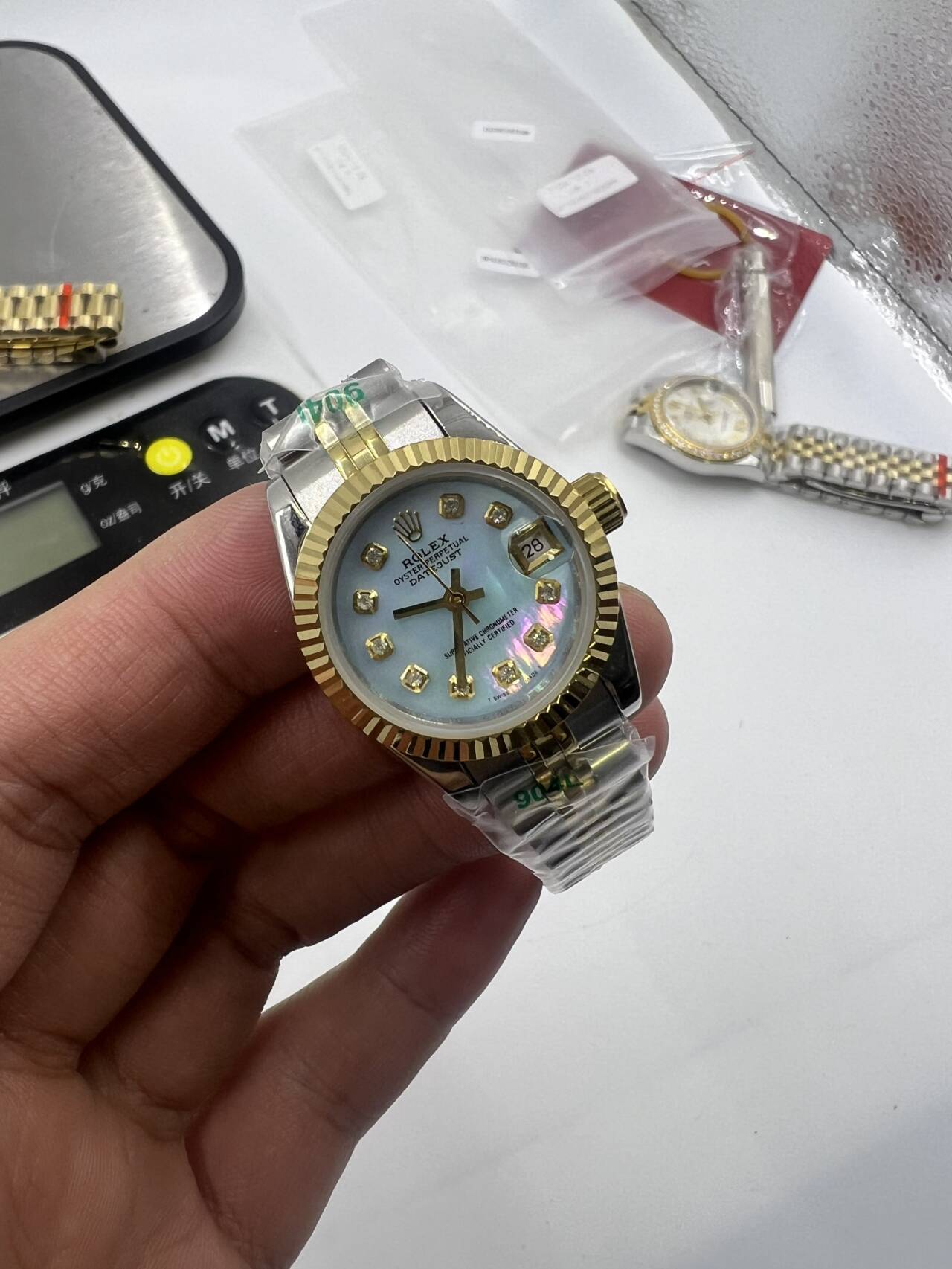 Replica Rolex Datejust Blue Dial with Diamond Hour Marks 26mm Watch New25011