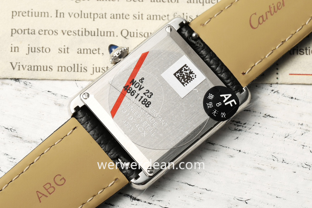 AF Factory Cartier Tank Must Medium Model WSTA0136 Silver Dial 33.7 x 25.5mm Quartz Leather Strap Watch