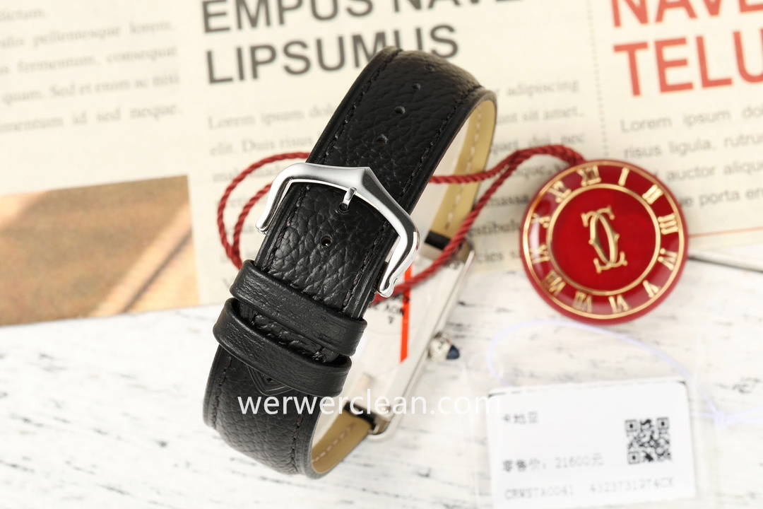 AF Factory Cartier Tank Must Medium Model WSTA0136 Silver Dial 33.7 x 25.5mm Quartz Leather Strap Watch