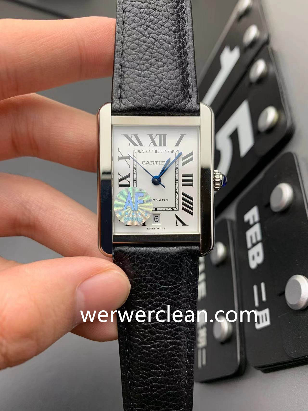 AF Factory Cartier Tank Solo XL W5200027 Silver Opaline Dial 31x41mm Automatic Leather Strap Watch
