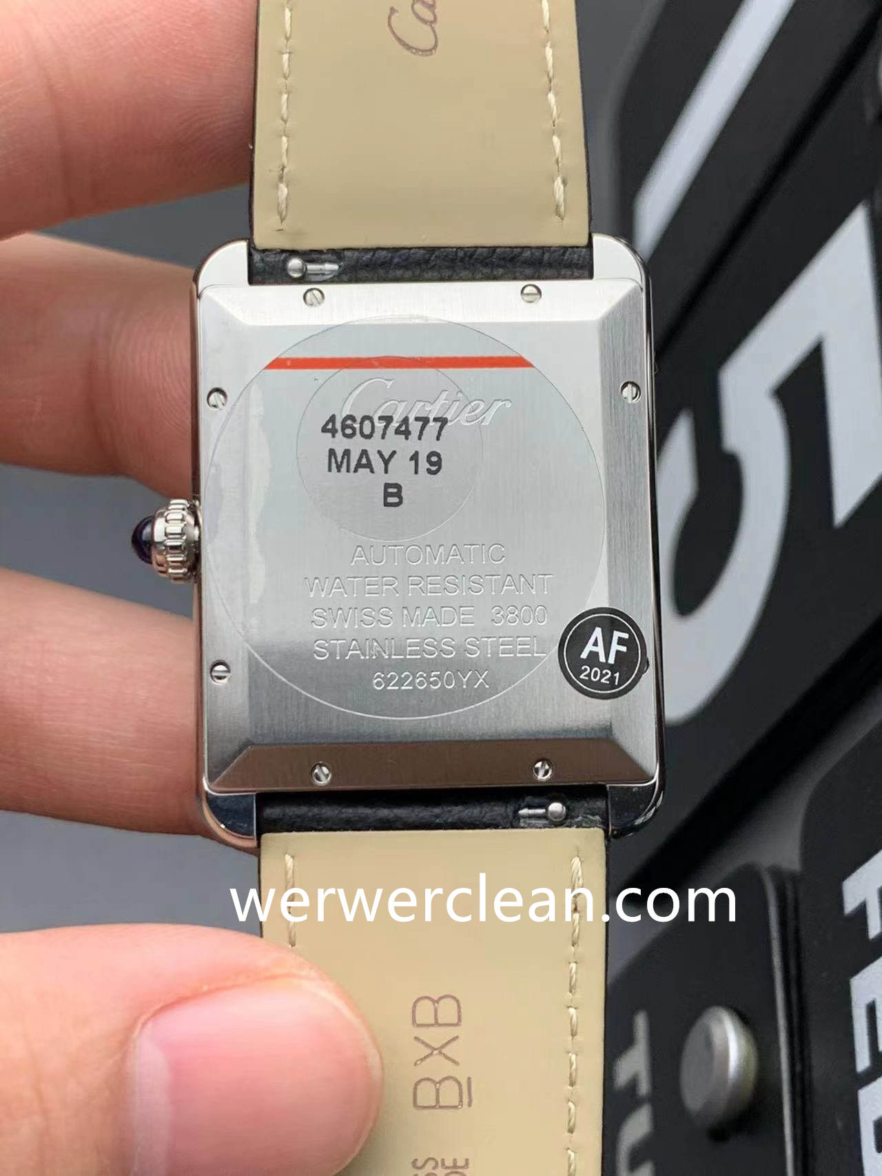 AF Factory Cartier Tank Solo XL W5200027 Silver Opaline Dial 31x41mm Automatic Leather Strap Watch