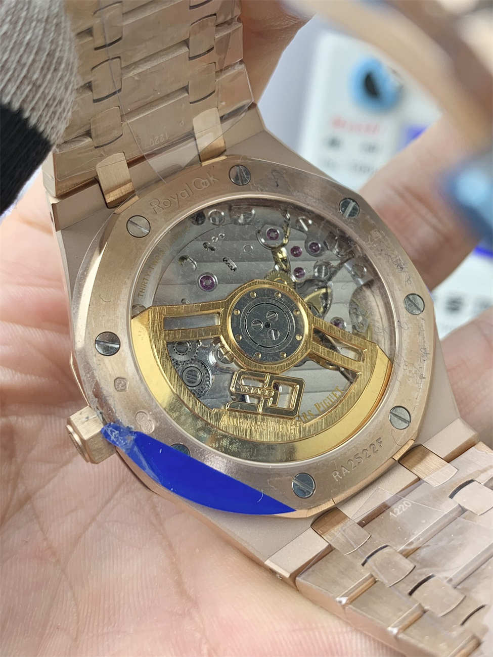 APS Factory AP 15510OR 1320OR 03 Replica – Royal Oak 41mm Rose Gold Blue Dial 4302 Integrated Movement