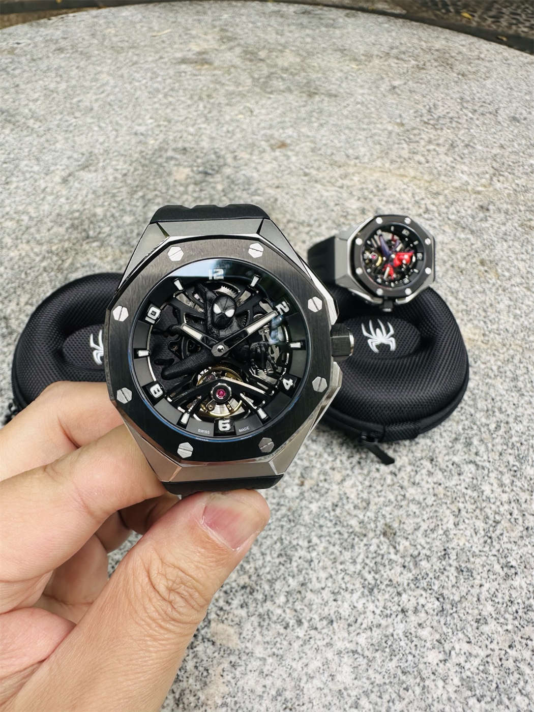 AP Royal Oak Concept Spiderman Replica – Black Ceramic Tourbillon Marvel Limited Edition