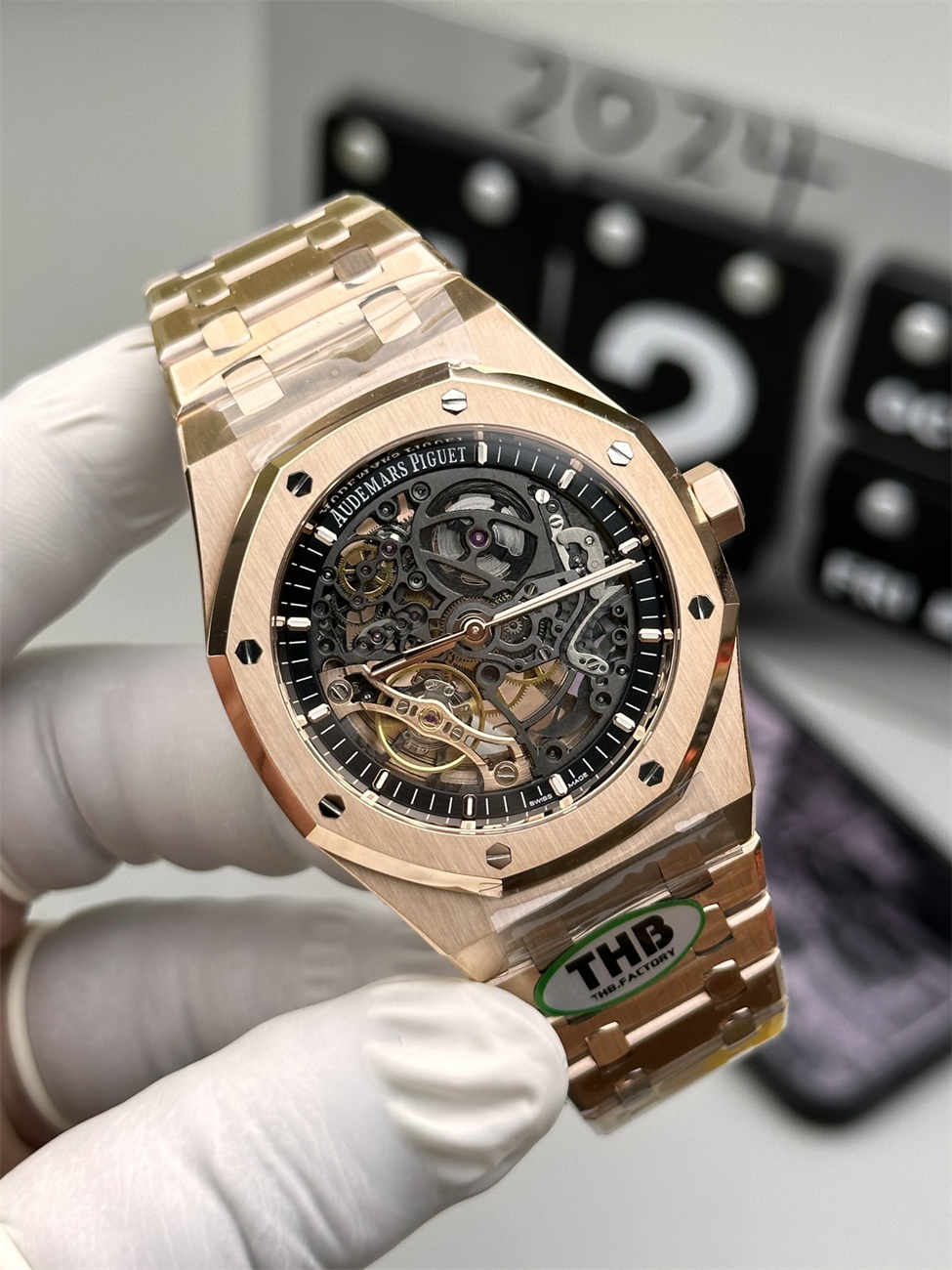 Audemars Piguet 15407 Rose Gold Replica – Royal Oak Double Balance Wheel Openworked 41mm