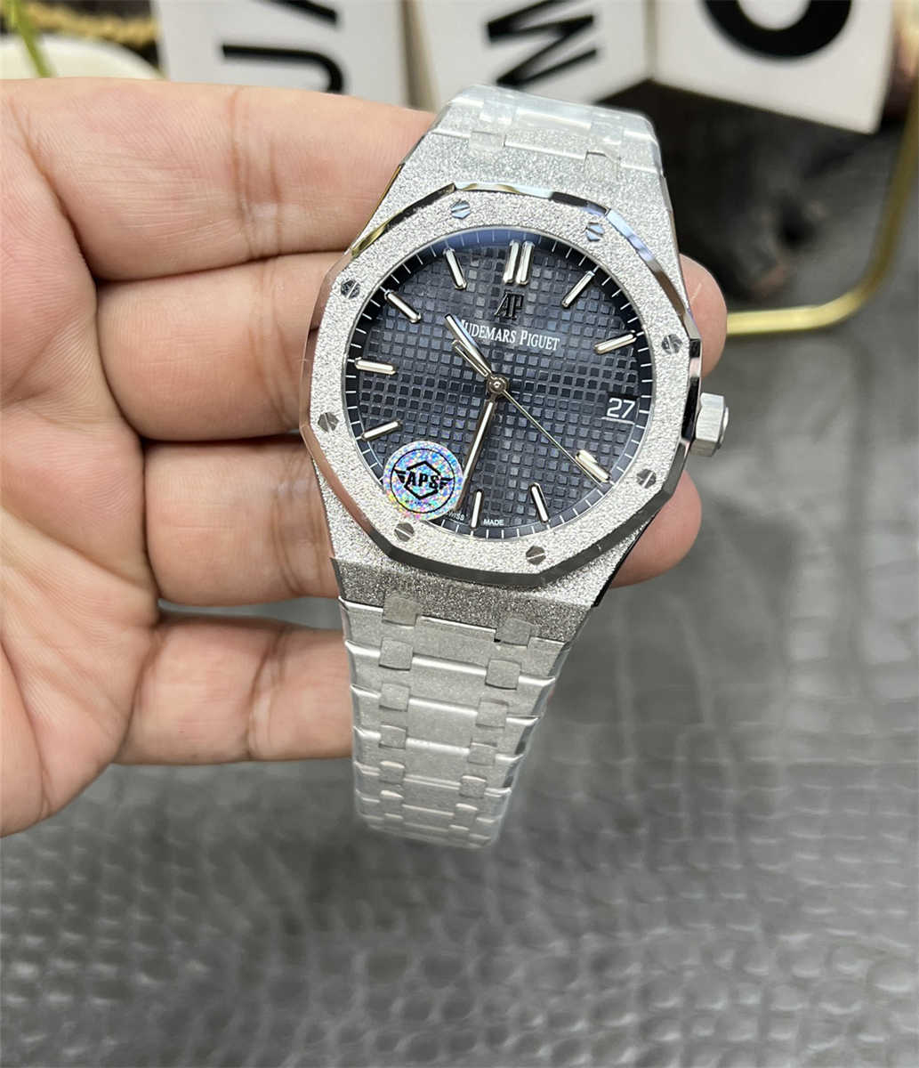 APS Factory Audemars Piguet 15500 Replica Frosted Gold – 41mm Blue Dial Mod with Cal.4302 Integrated Movement