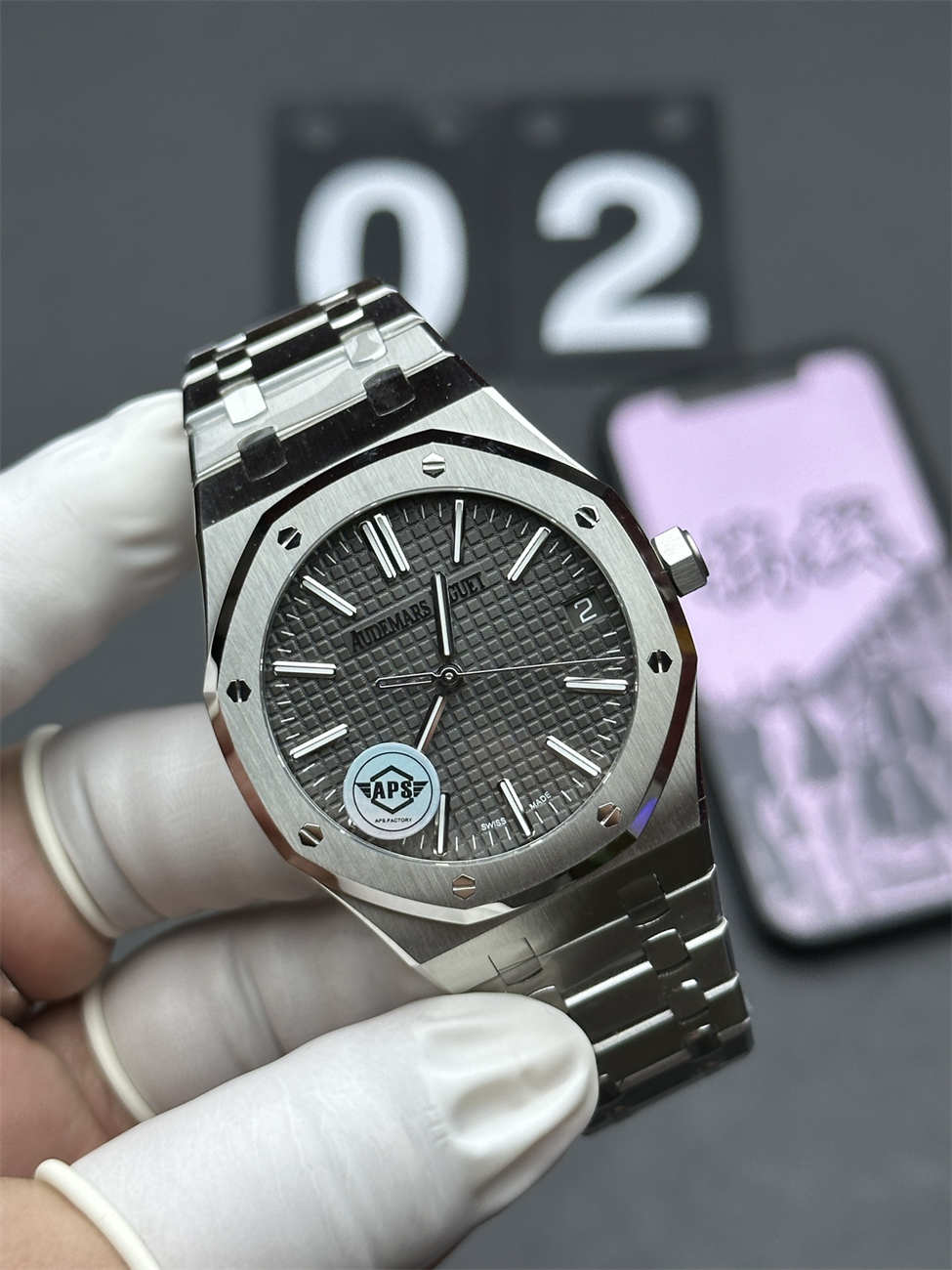 Audemars Piguet 15510 Grey – Royal Oak 41mm Stainless Steel Watch by APS Factory